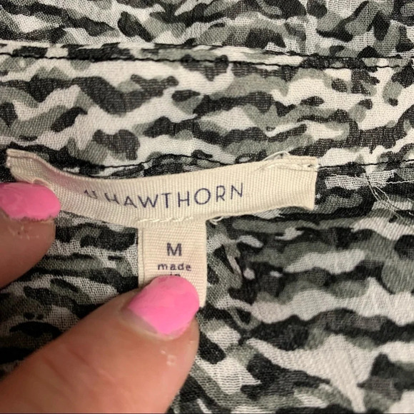 41 Hawthorne black/gray semi sheer blouse M - Picture 5 of 10